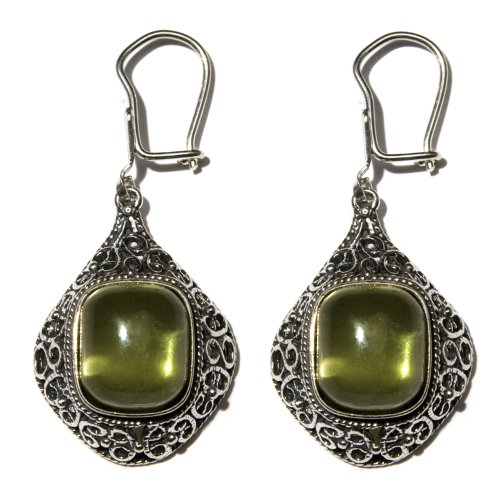 Childrens Toyshop  Jewelry : Sterling Silver Caribbean Amber Filigree Dangle Earrings