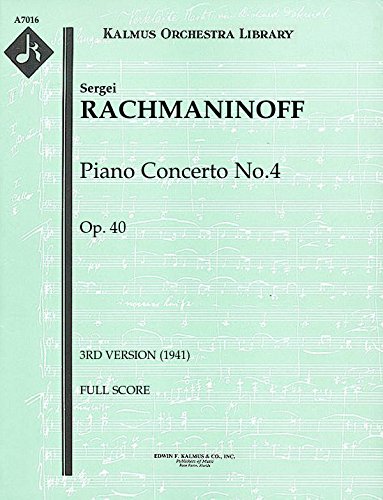 Piano Concerto No.4, Op.40 (3rd version (1941)): Full Score [A7016]