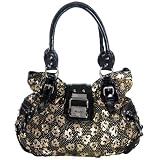 Trendy Fleur-de-lis Printed Oversized Satchel Handbag Purse Hobo Shopper Tote Shoulder Bag