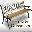 Tulpendesign Gartenbank Sitzbank Gartenm&ouml;bel Holzbank Bank Parkbank Hartholz Gusseisen