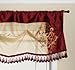 Regal Home Danbury 54-Inch by 20-Inch Embroidered Tuck Window Valance, Burgundy