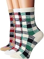 Flora&Fred Women's 3 Pair Pack Vintage Style Cotton Crew Socks