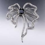 Swarovski Crystal Butterfly Shaped Flower Brooches