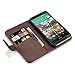 Terrapin Leather Wallet Case with Card Slots & Bill Compartment for HTC One M8 (Genuine Leather - Brown)