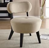 Coaster 900293 Armless Microfiber Accent Chair, Cream