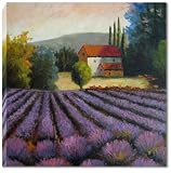 Lavender Cottage by Song - Gallery Wrapped, Stretched Canvas Oil Painting - Size 10x10