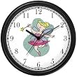 Pink Fairy Ballerina - Ballet Dancer Wall Clock by WatchBuddy Timepieces (Black Frame)