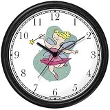 Pink Fairy Ballerina - Ballet Dancer Wall Clock by WatchBuddy Timepieces (Hunter Green Frame)