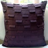 Plum Ocean - 24x24 Inches Large Decorative Pillow Covers - Silk Pillow Cover with Pintucks