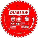 Freud D0740X Diablo 7-1/4 40 Tooth ATB Finishing Saw Blade with 5/8-Inch Arbor, Diamond Knockout, and PermaShield Coating