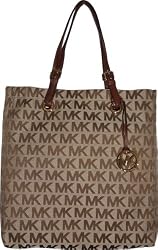 Michael Kors Purse Handbag Tote Beige/Ebony/Mocha