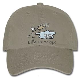 Life is Crap Humorous Golf Pond Embroidered Hat by
