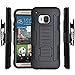 HTC One M9 Case, Starshop Full Protection Dual Layers Hybird Case with Kickstand and Locking Belt Swivel Clip + Premium Screen Protector Black