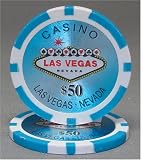 100 $50 Las Vegas 14 Gram Laser Graphic Poker Chips