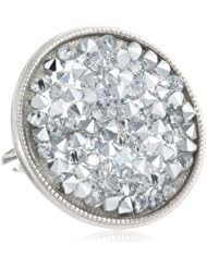 Sterling Silver Gray Crystal Rock Ring Made with SWAROVSKI ELEMENTS, Size 7