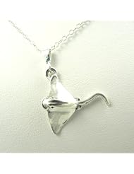 Bat Ray Sterling Silver Charm Necklace Ocean Pendant Marine Life Jewelry