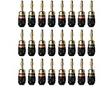 Sewell Deadbolt Banana Plugs with Fast-Lock Technology, 12 Pair (24 Pieces)