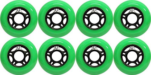 KSS Outdoor Asphalt Formula 89A Inline Skate X8 Wheels, Green, 76mm