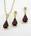 Ruby Crystal Tear Drop Jewellery Set