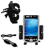 Dell Axim x51v Auto Vent Holder with Car Charger - Uses Gomadic TipExchange
