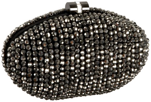 SONDRA ROBERTS NEW YORK Hematite-Beaded Minaudiere
