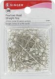 Singer Pearlized Ball Head Straight Pins, 120-Count