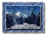31x23 Snowy mountains landscape metal wall art, modern home decor, wall sculpture