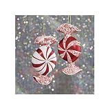 Set of 2 Glass 5 Peppermint Ornaments