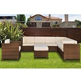 Atlantic Marseille Sectional 8-Piece Furmiture Set - Off-White