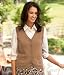 Heathered Cotton/Cashmere Sweater Vest, Camel, Large