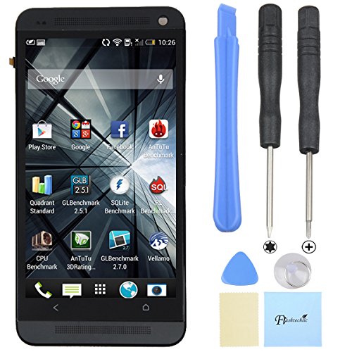 Black LCD Touch Screen Digitizer Assembly W/Frame for HTC One M7