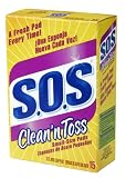 S.O.S. Clean 'n Toss Steel Wool Soap Pads, 15-Count Boxes (Pack of 6)