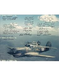 Entertainment Memorabilia: FLYING TIGERS - PHOTOGRAPH SIGNED CO-SIGNED BY: COLONEL CHARLES H. OLDER, GENERAL CHARLES R. BOND JR., GENERAL JOHN ALISON, CAMILE JOSEPH "JOE" ROSBERT, CHARLIE MOTT, EDWARD F. RECTOR, BOB LAYHER, GENERAL DAVID L. "TEX" HILL, ERIK SHILLING, DICK ROSSI