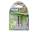 Ansmann 5035332 Micro/AAA/HR3 1,2 Volt NiMH-Akku (800 mAh, 2er Blister) silber