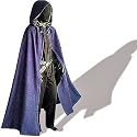Mittelalter-Zipfelcape mit Kapuze, Schurwolle, blau, Freesize