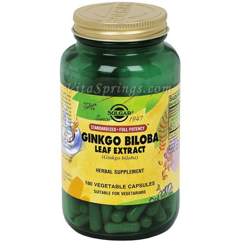 Solgar - Ginkgo Biloba Leaf Extract, 180 veggie caps