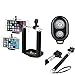 New Arrival UFCIT Extendable Selfie Handheld Stick Monopod with Adjustable Phone Holder and Bluetooth Wireless Remote Shutter for iPhone Samsung and other system over IOS 6.0 and Android 4.2.2 Smartphones (Black Monopod with Shutter)
