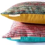 Handwoven corded Khadi Silk Cushion Cover | Color Peach