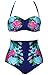 Demetory Women's Vintage Style High Waisted Bikini Sets Swimsuits Swimwear