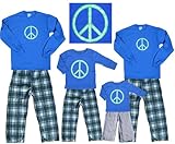 Peace Sign Royal Blue Shirt Pant Set - Adult XX-Large, L/S, RDG