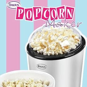 Swan Popcorn Maker Fat Free Popcorn in Minutes Silver
