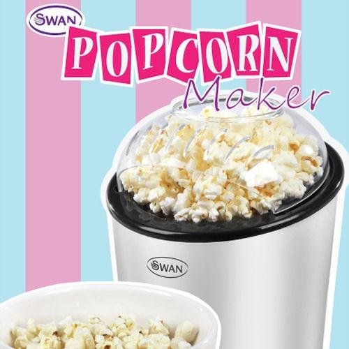 Swan Popcorn Maker Fat Free Popcorn in Minutes Silver