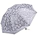 Leegoal Ladies Umbrella Lace Parasol Folding Umbrella Sun Shade Anti-uv (grey)