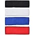 COSMOS &reg; 4 PCS Different Color Cotton Sports Basketball Headband /Sweatband Head Sweat Band/Brace
