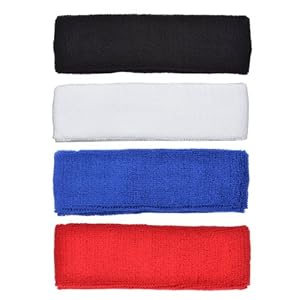 COSMOS ® 4 PCS Different Color Cotton Sports Basketball Headband /Sweatband Head Sweat Band/Brace