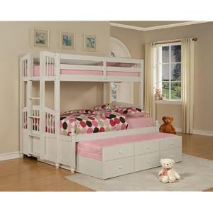 Twin Full Size Bunk Bed with Trundle - May - Powell Furniture - 270-037-BBED-4