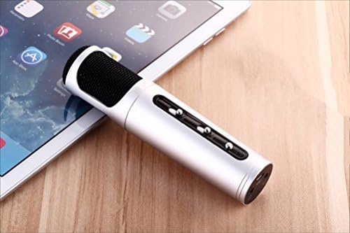 Yoear Universal Mini Lipstick Handheld Cellphone Microphone Mic,compatible with Apple Iphone Android Smartphone Pc,for Singing Anytime-silver
