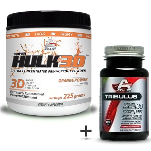 Athlet Super Hulk3d Pre-workout Powder 225 Gr Orange Power -F ocus- Free Tribulus