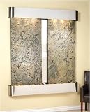 Cottonwood Falls Green Slate Stainless Steel Wall Fountain