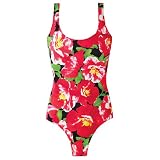 Hibiscus-print tank suit